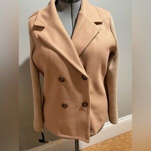 Women's Tan Double-Breasted Jacket